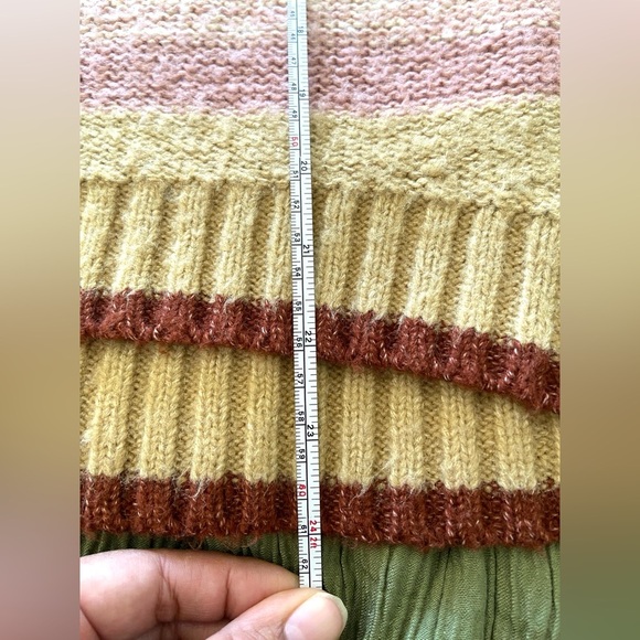 Black tape striped multicolored sweater with metallic details on edges - Picture 7 of 10